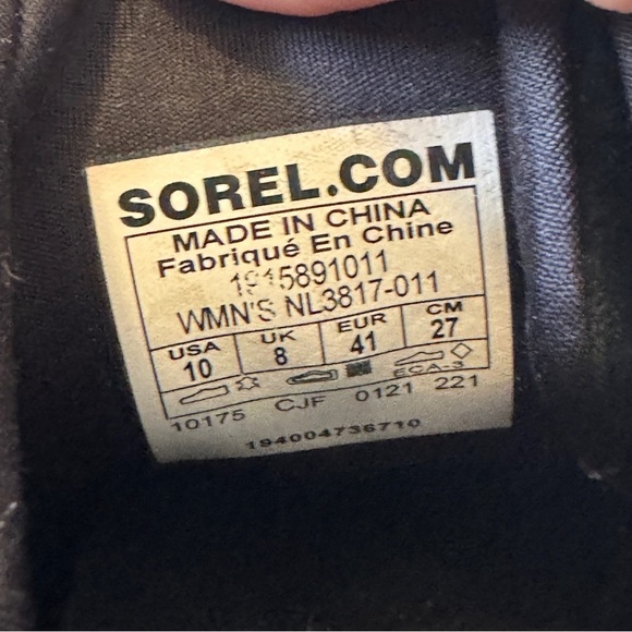 Sorel 10 Evie Sport Lace Black Suede Booties Low Wedge Boots Waterproof - Picture 11 of 11